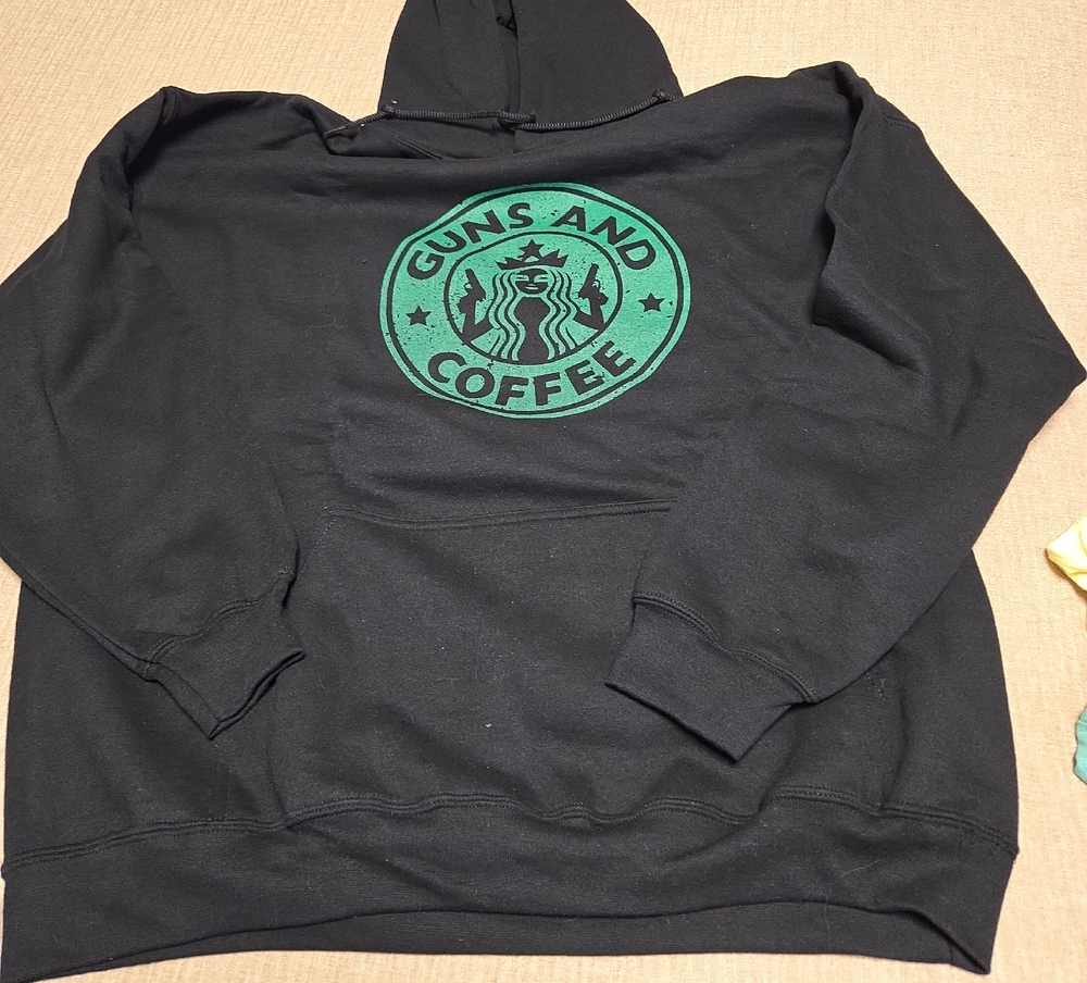 Gildan Black Hoodie with Green Graphic